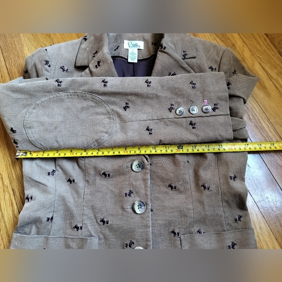 Lilly Pulitzer Corduroy Jacket Blazers Scotie Dogs Lined Elbow Patches Size 4 - Picture 7 of 8